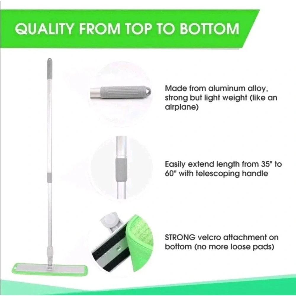 Turbo‎ Mop Microfiber Mop Kit-Tile & Wood Floor 4 Reusable Pads